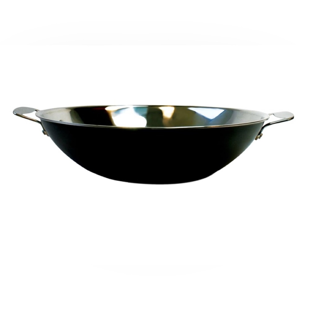 Stainless Steel Black Anodized Wok